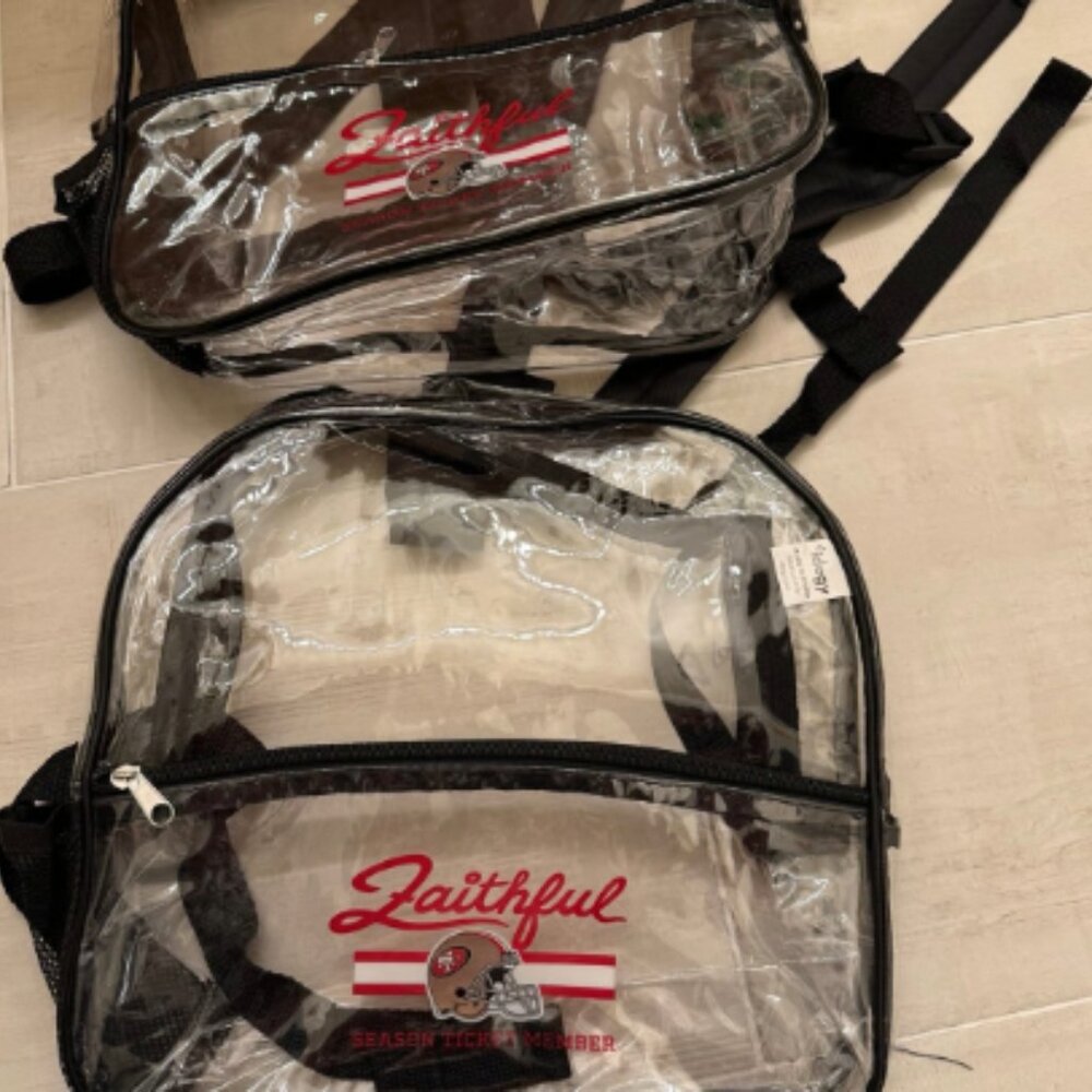 NFL 49ers clear backpacks (set of 2)